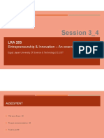 Session 3 - 4: LRA 203 Entrepreneurship & Innovation - An Overview