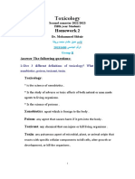 Toxicology Homework 2