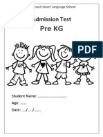 Admission Test Pre KG