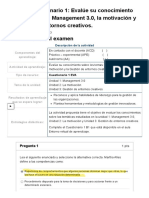 Examen - (AAB01) Cuestionario 1 - Evalúe Su Conocimiento Sobre Los Temas - Management 3.0, La Motivación y La Pendiente de Calificacion LM (