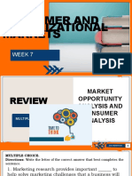 Week 7 Consumer and Organizational Markets