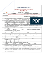 Turma de Setembro - 8A e B - Trabalho 01