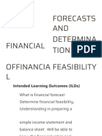 Financial Forecasts and Determination of Financial Feasibility BTLED STUD