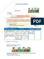 D1 A1 SESION COM. Aprendemos A Reciclar