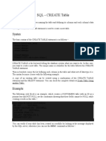SQL - CREATE Table