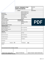 Hydrostatic - Pneumatic Test Inspection Report