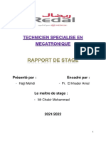 RAPPORT de STAGE Technicien Spécialisé en Mécatronique