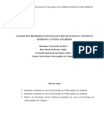 Análise Dos Determinantes Sociais E Psicológicos Da Violência Doméstica Contra Mulheres