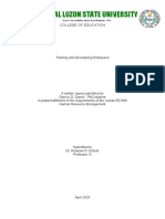 Written Report Training and Developing Employees