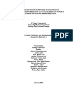 A Case Study On How Nutritional Status Affects The Academic Performance of Selected Elementary Pupils in Libis Elementary School Binangonan Rizal Chapters 1 3 Hidalgo Et Al.