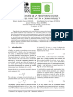 Determinaci On de La Resistividad de Dos Conductores: Constant An Y Cromo-N Iquel