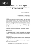 "E J ". A T E J: L Celo de Esús Cercamiento Al Episodio de La Purificación Del Emplo en El Vangelio de Uan