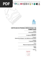 Certificados de Prueba Hidrostática y Hermeticidad