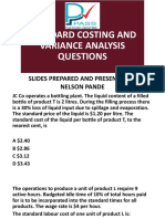 Cima Standard Costing and Variance Analysis Session 1 Questions