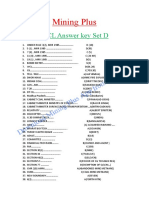 WCL ANSWER KEY SET D by Mining Plus