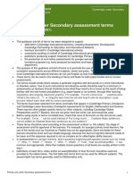 Cambridge Lower Secondary Assessment Terms - tcm143-596711