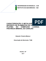 Caracterização E Metalogênese Do Depósito de Elementos Do Grupo Da Platina DO Complexo Luanga, Província Mineral Do Carajás