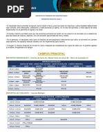 Horarios Bienestar Universitario Bogota 2023 1