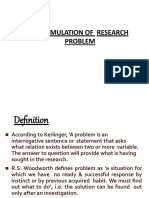 Formulation of Research Problem