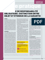 Fiche Expertise Judiciaire Assurance de Responsabilite Obligatoire Distinction Entre Objet Et Etendue de La Garantie