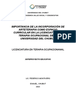 Proyecto Popuesta de ARTETERAPIA para Lic. en Terapia Ocupacional