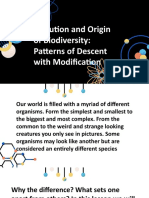 1.evolution and Origin of Biodiversity Patterns of Descent With Modi Cation