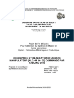 Conception Et Réalisation D'un Bras Manipulateur (Alg.-M. O. - 02) Commandé Par Arduino Uno