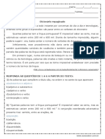 Atividade de Português Classes Gramaticais e Orações Coordenadas 2º Ano Do Ensino Médio Com Respostas