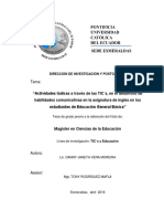 Actividades Lúdicas A Través de Las TIC S, en El Desarrollo de Habilidades Comunicativas en La Asignatura de Inglés