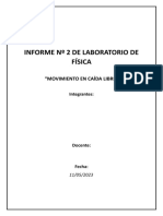 Informe #2 de Laboratorio de Física - Movimiento en Caída Libre