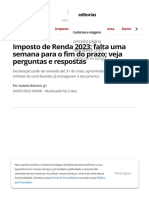 Imposto de Renda 2023 - Falta Uma Semana para o Fim Do Prazo Veja Perguntas e Respostas - Imposto de Renda - G1