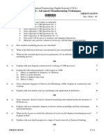 Me 8 Sem Advanced Manufacturing Techniques Winter 2018