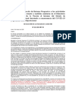 Aprueban El Protocolo de Retorno Progresivo A Las Actividades Laborales