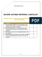 Severe Asthma Patient Referral Checklist