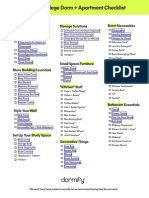 Dorm/Apartment Checklist