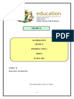 Grade 12 Informal Test 2 Term 2 2023