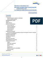 Fondo Fundación WWB Colombia para La Investigación: Términos de Referencia Del Convocatoria 2023