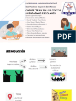 El Componente 'Tesis' en Los Textos Argumentativos Escolares
