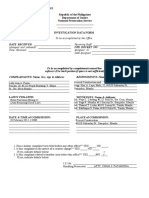 NPS Investigation Form No. 1 2008 - Rev0