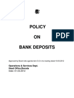 Policy On Bank Deposits