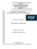 Articulo Del Papel de Las Emociones en El Aula en La Asignatura de Matemáticas