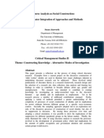 Discourse Analysis As Social Construction: Towards Greater Integration of Approaches and Methods