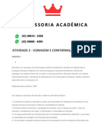 Atividade 2 - Usinagem e Conformação - 52 2023