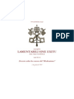 1907 - Pío X - Decreto Errores Del Modernismo LAMENTABILI SINE EXITU