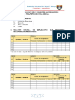 Informe de Docentes de Estudiantes Que Requieren Recuperación Pedagógica