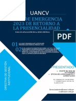 Plan de Emergencia 2023 de Retorno A La Presencialidad