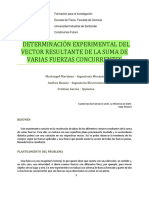 Determinación Experimental Del Vector Resultante de La Suma de Varias Fuerzas Concurrentes