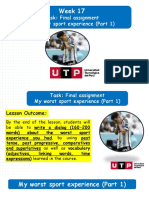 Week 17 - Final Assignment - My Worst Sport Experience (Part 1)