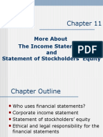 More About The Income Statement and Statement of Stockholders' Equity Chapter 11