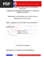 Informe Mantenimiento